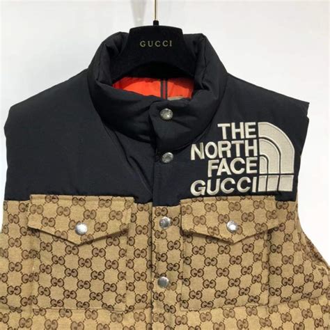 gucci north face slide|Gucci north face puffer vest.